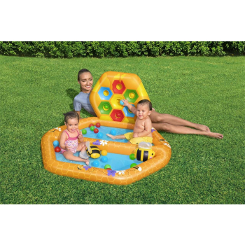 Dmuchany Basenik Pszczoły dla dzieci 12m+ Bestway 127x119x61 + Gra sorter + 20 Piłeczek + 2 Dmuchane pszczoły